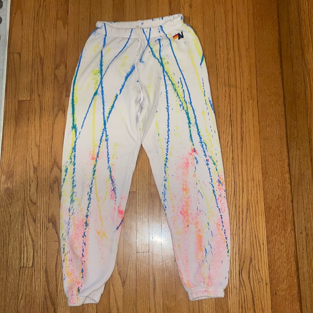 Aviator  Nation - one of a kind - hand splatter paint sweatpants